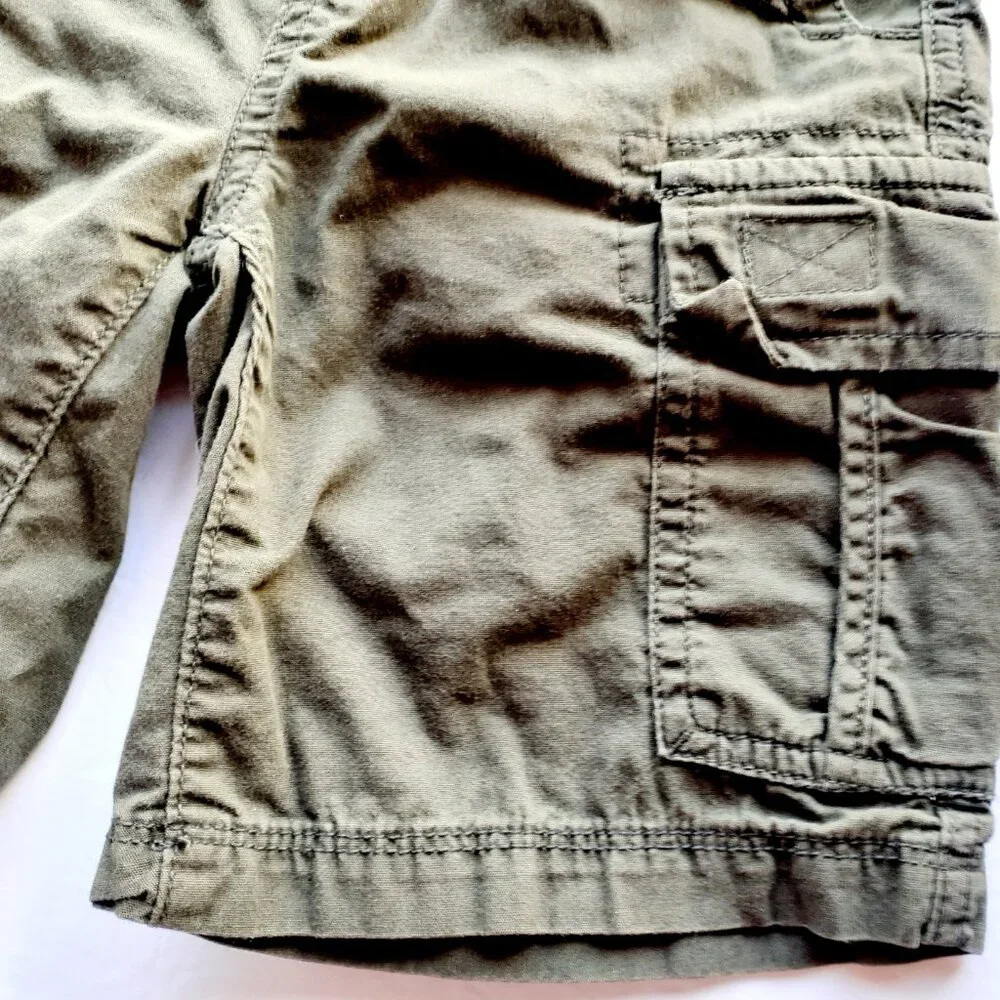 Children's Place Boys Shorts Cargo Green Adjustable Waist Size 5